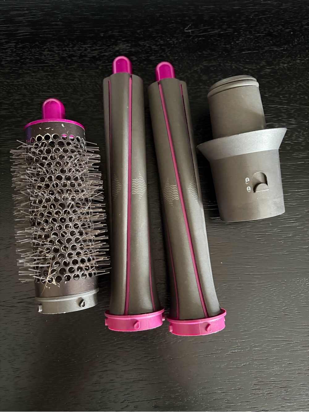Dyson Hair Styler Brush & Barrel Attachments - Black & Pink